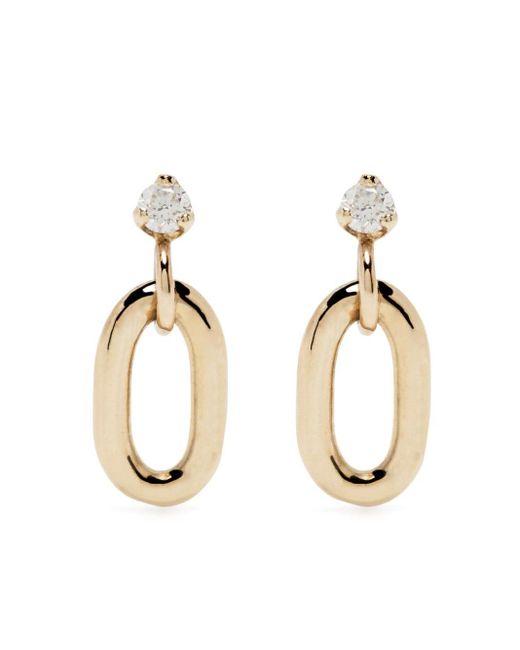 Zoe Chicco 14kt Yellow Gold Oval Diamond Hoop Earrings in Metallic | Lyst  Canada