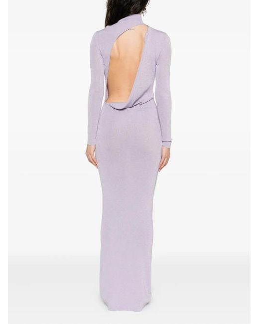 Self-Portrait Purple Fine-Knit Dress