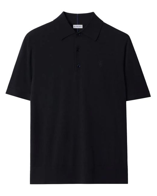 Burberry Black Wool Polo Shirt for men