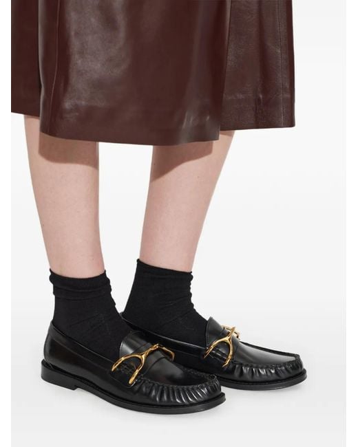 McQueen Black Wishbone Loafers