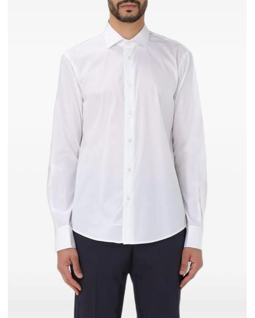 Brian Dales White Spread-Collar Button-Up Shirt for men