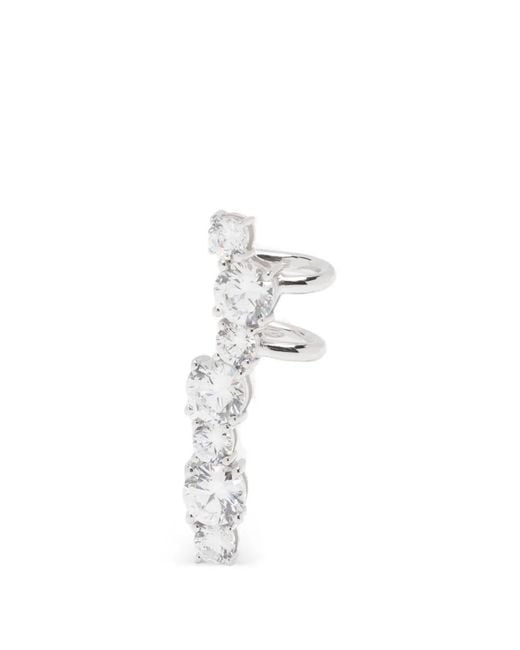 Completedworks White Crystal-Embellishment Ear Cuff