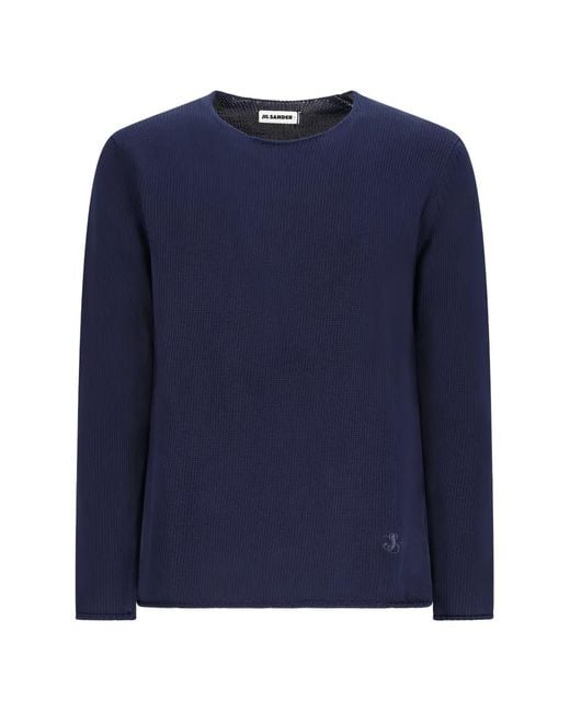 Jil Sander メンズ ブルー ロングスリーブ セーター
