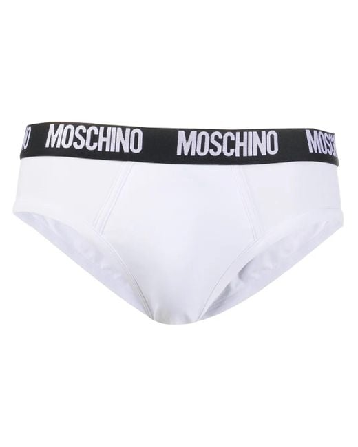 メンズ Moschino モスキーノ ロゴバンド ブリーフ White