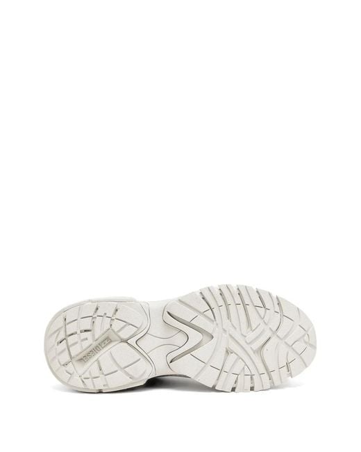 DIESEL White S-Pro-V-Dense Rhinestone-Embellished Mesh Sneakers