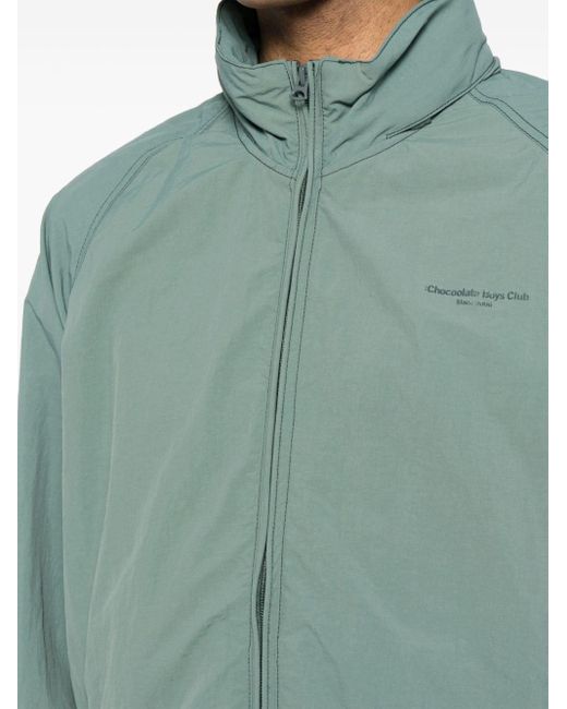 Chocoolate Green Logo-appliqué Track Jacket for men