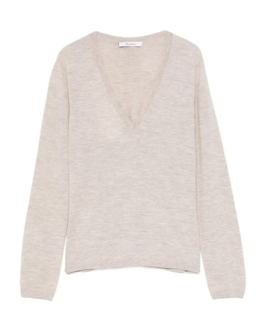 Max Mara Natural V-Neck Sweater