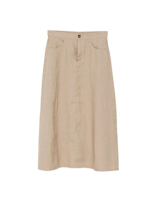 JNBY Natural Ramie Midi Skirt