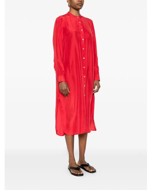 P.A.R.O.S.H. Red Robe Mi-Longue À Boutonnière