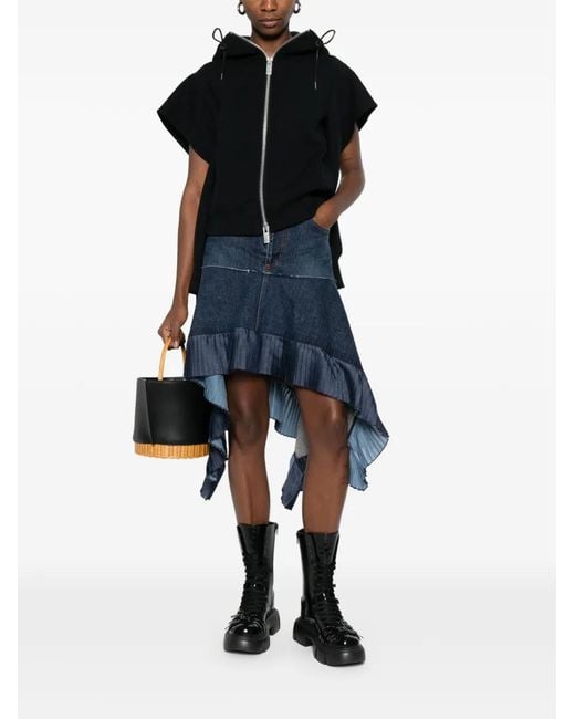 Sacai Asymmetric Denim Skirt in Blue | Lyst