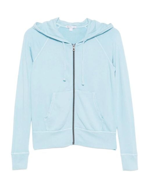 Felpa Con Zip E Cappuccio di James Perse in Blue