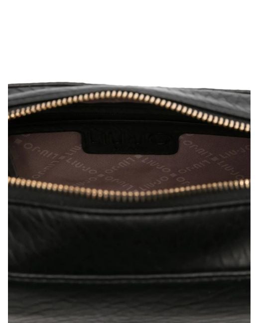Liu Jo Black Embossed-Logo Tote Bag