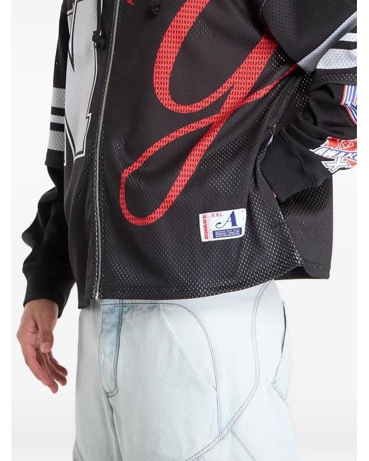 AWAKE NY Black Headcrack Champs Zip Hooded Jacket for men