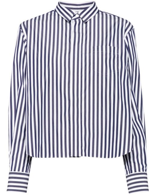 Sacai Blue Panelled Striped Shirt