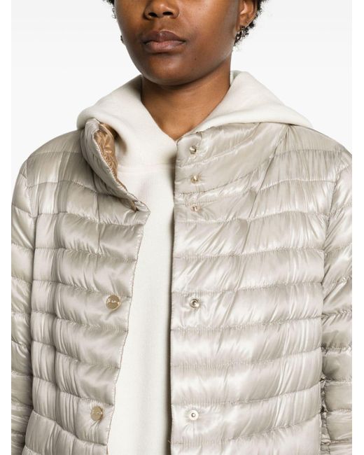 Herno Gray A-line Reversible Down Jacket
