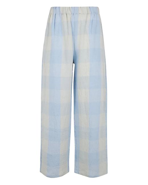 Apuntob Blue Check-Patterned Trousers