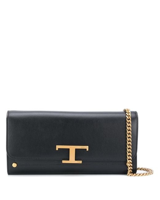 Tod's Black T-logo Clutch Bag