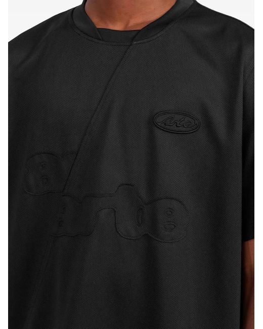 Arte' Black T-Shirt À Détail De Logo for men