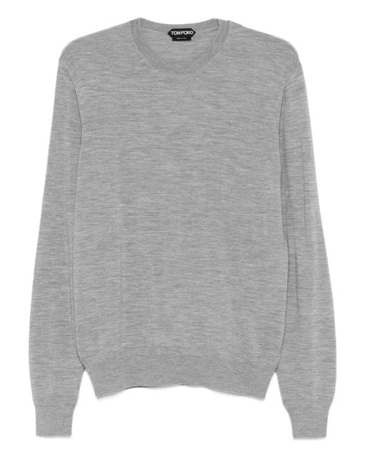 Tom Ford Gray Crew-Neck Wool Sweater for men