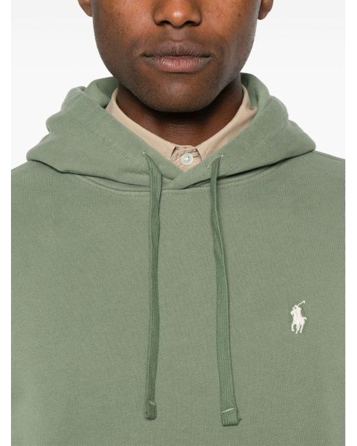 Polo Ralph Lauren Green Polo Pony-embroidered Cotton Hoodie for men