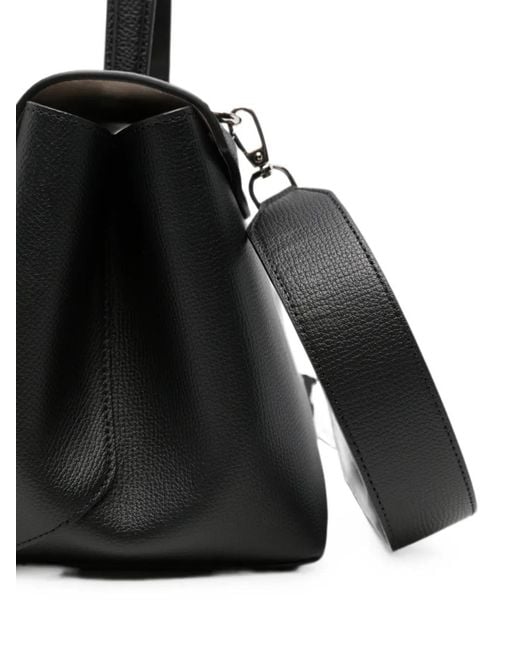 Emporio Armani Black 1981 Leather Tote Bag