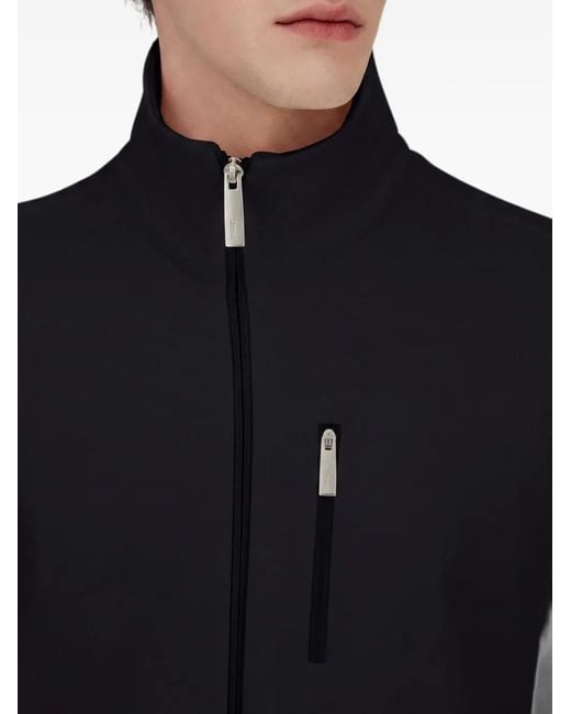 Laminar Blue High-Neck Zip-Up Sweatshirt for men
