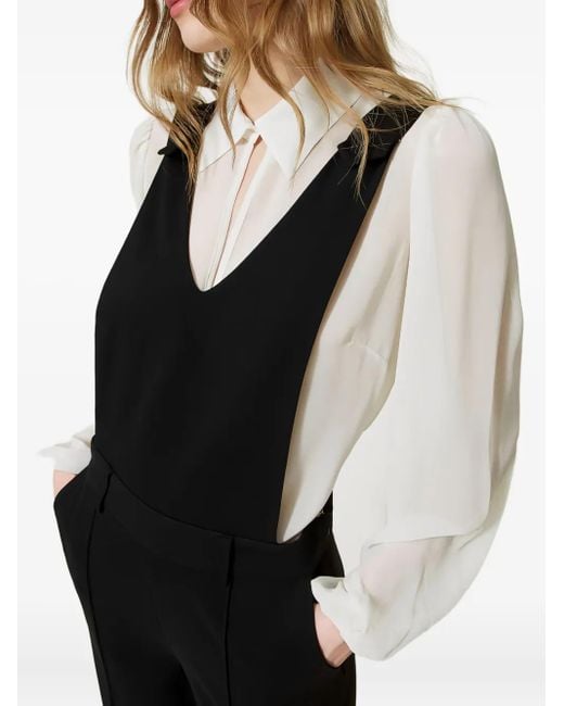 Twinset Jumpsuit Met Wijde Pijpen in het Black