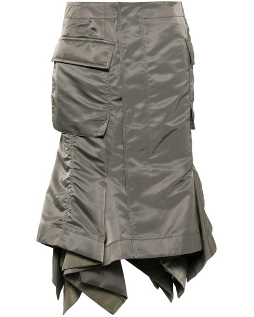 Sacai Gray Midi Cargo Skirt