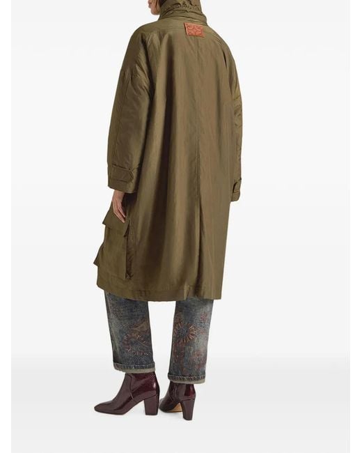 Momoní Green Kjara Removable-Lining Drawstring Parka