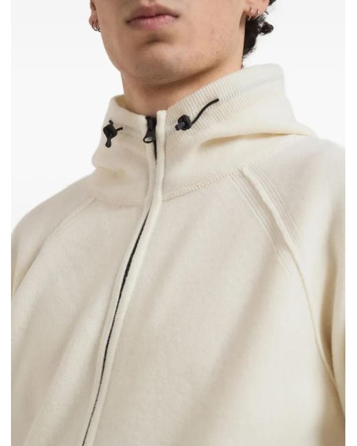 C P Company White Logo-Detail Zip-Up Hoodie for men