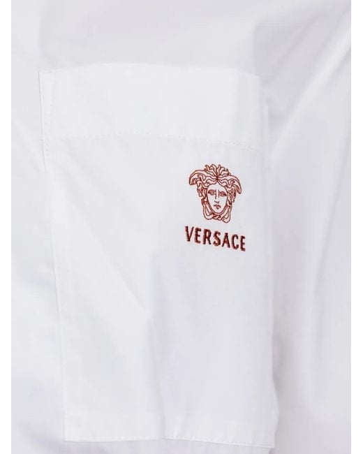 Versace White Cotton-Poplin Mini Dress