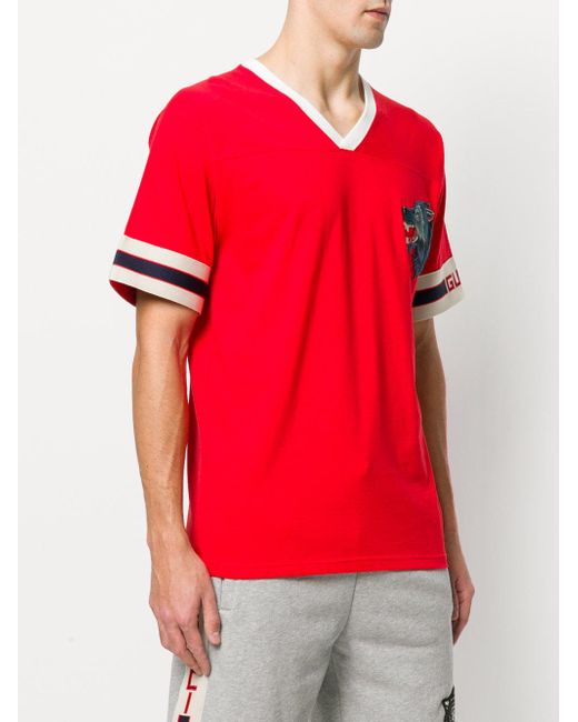 Gucci Wolf Head Embroidered T-shirt for 