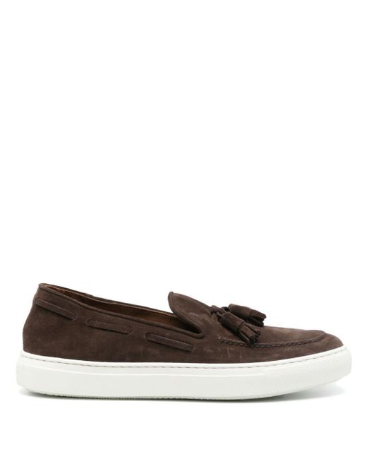 Fratelli Rossetti Brown Tassel-detail Suede Boat Shoes for men