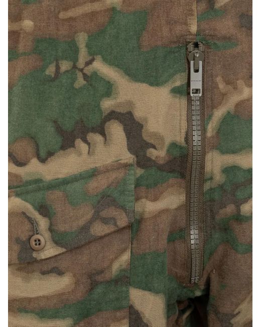 Givenchy Green Camouflage Pocket Trousers for men