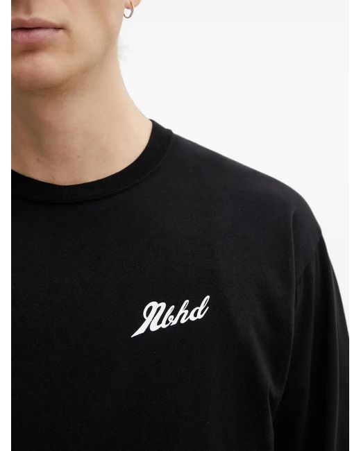 Neighborhood Black Logo-Print Long-Sleeve T-Shirt for men