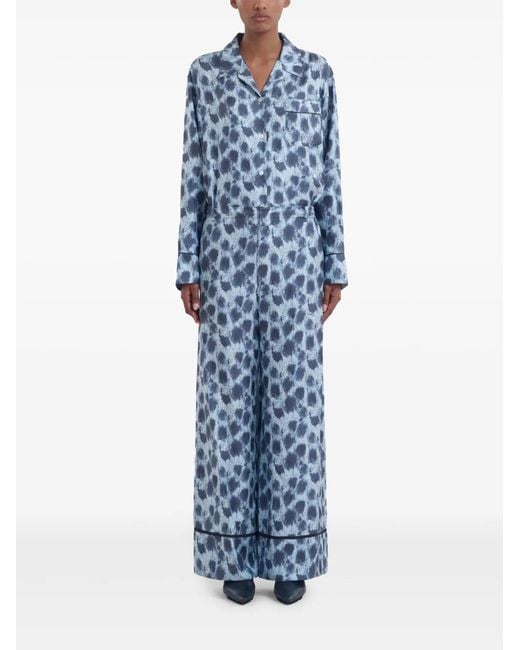 Marni Blue Printed Pants For