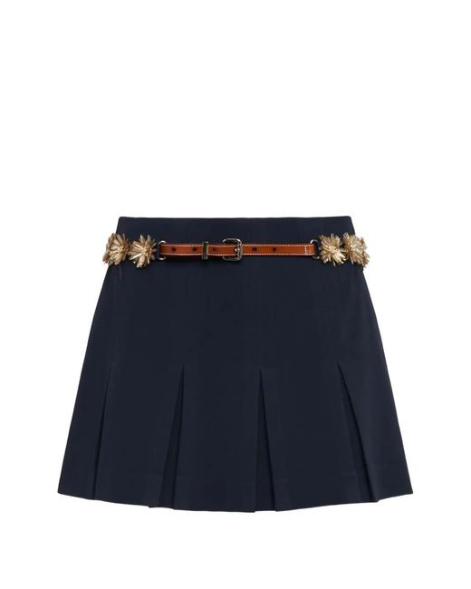 Cinq À Sept Blue Sunflare Belt Aanya Mini Skirt