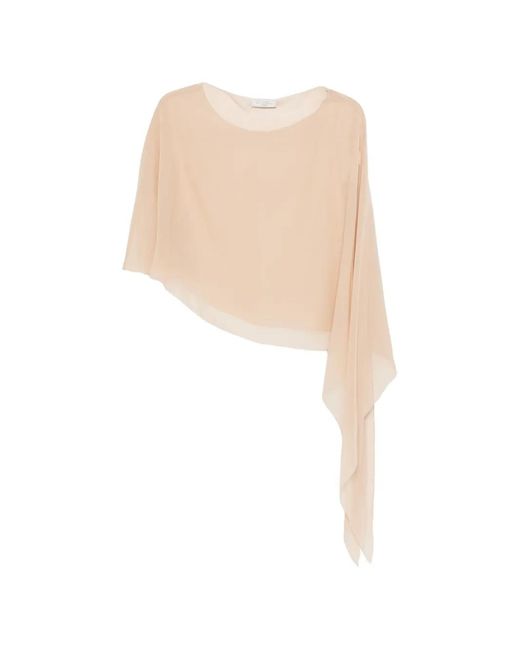 Antonelli White Assimetric-Hem Cape