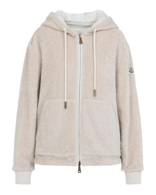 Moncler フリース ジップアップ フーデッドジャケット Natural