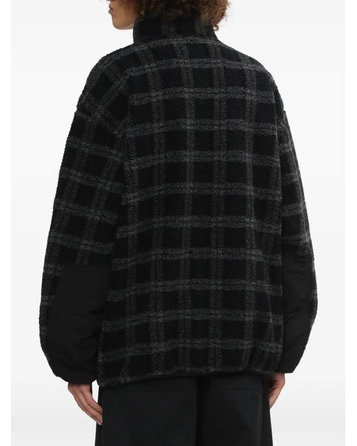 Comme des Garçons Black Zip-Up Checked Overshirt for men
