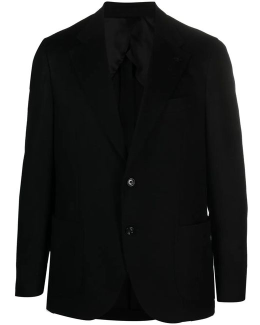 Lardini Black Single-Breasted Wool-Cashmere Blazer for men