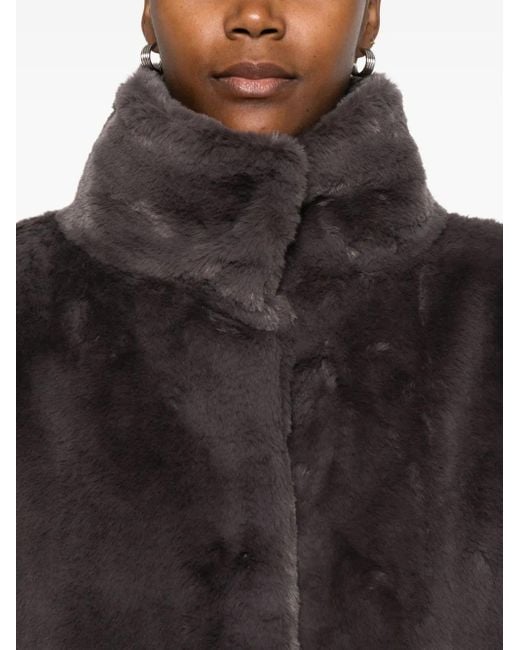 Herno Funnel-neck Three-quarter Sleeve Coat Gray