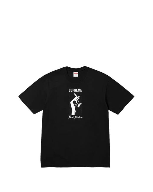 Supreme Black Wish Graphic-Print T-Shirt for men