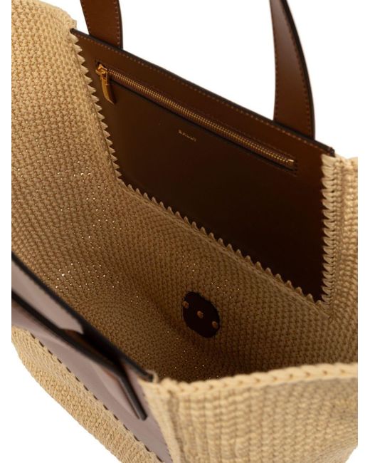 Bally Natural Basket-weave Tote Bag