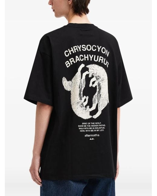 メンズ AFTERMATHS プリント Tシャツ Black
