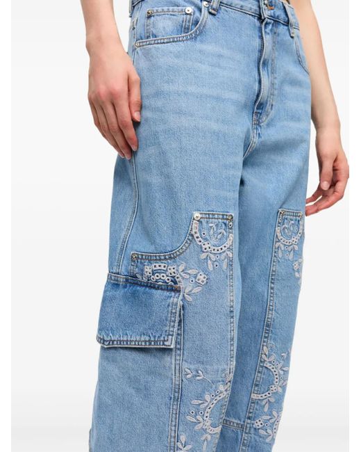 Ganni アイレットレース ジーンズ Blue