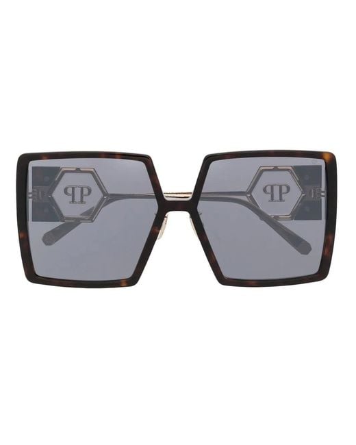 Philipp Plein Gray Square-Frame Sunglasses