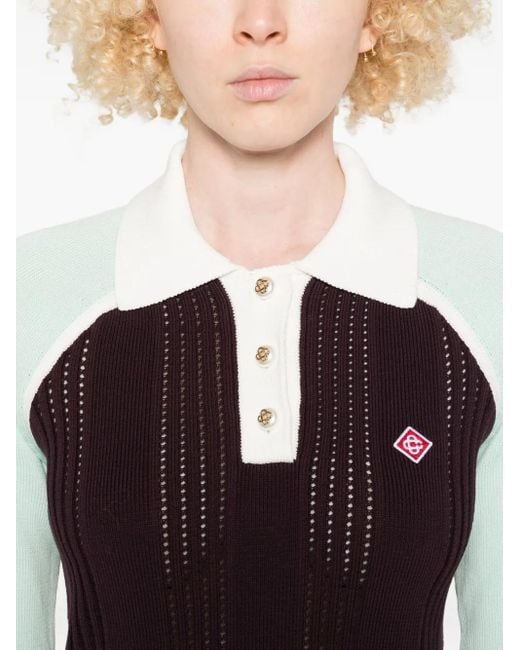 Casablanca Red Colourblock Polo Top