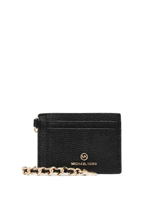 Michael Kors Black Small Jet Set Textured-leather Cardholder