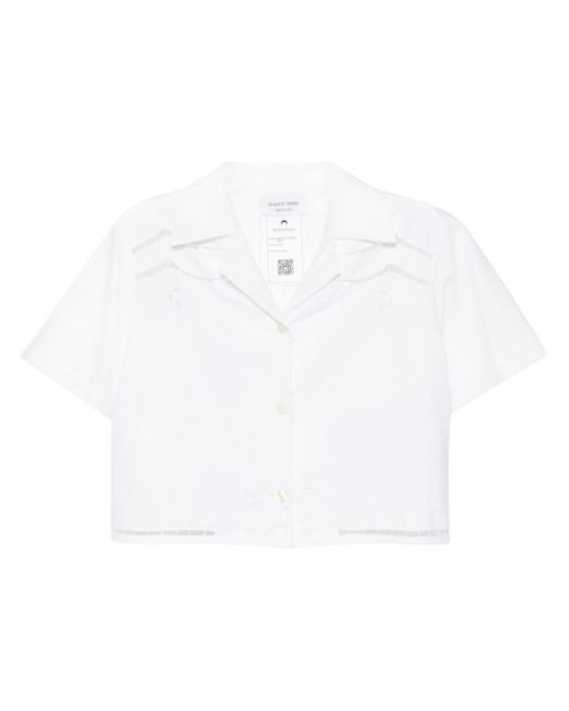 MARINE SERRE White Regenerated Household Linen Cotton Shirt